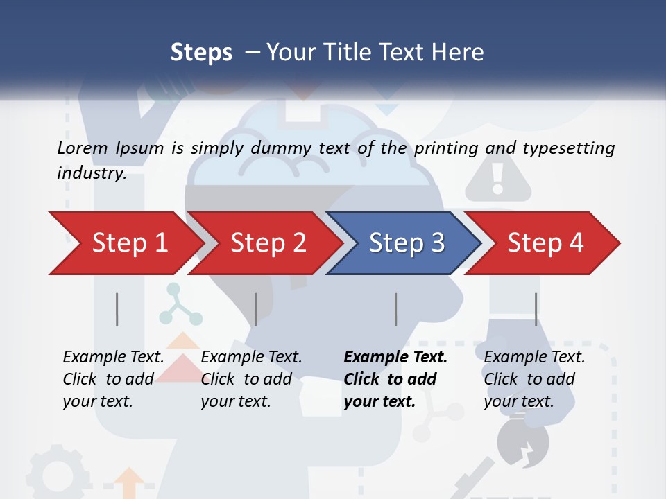 A Man With A Brain On His Head Is Shown In This Powerpoint Presentation PowerPoint Template
