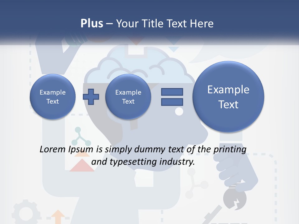 A Man With A Brain On His Head Is Shown In This Powerpoint Presentation PowerPoint Template