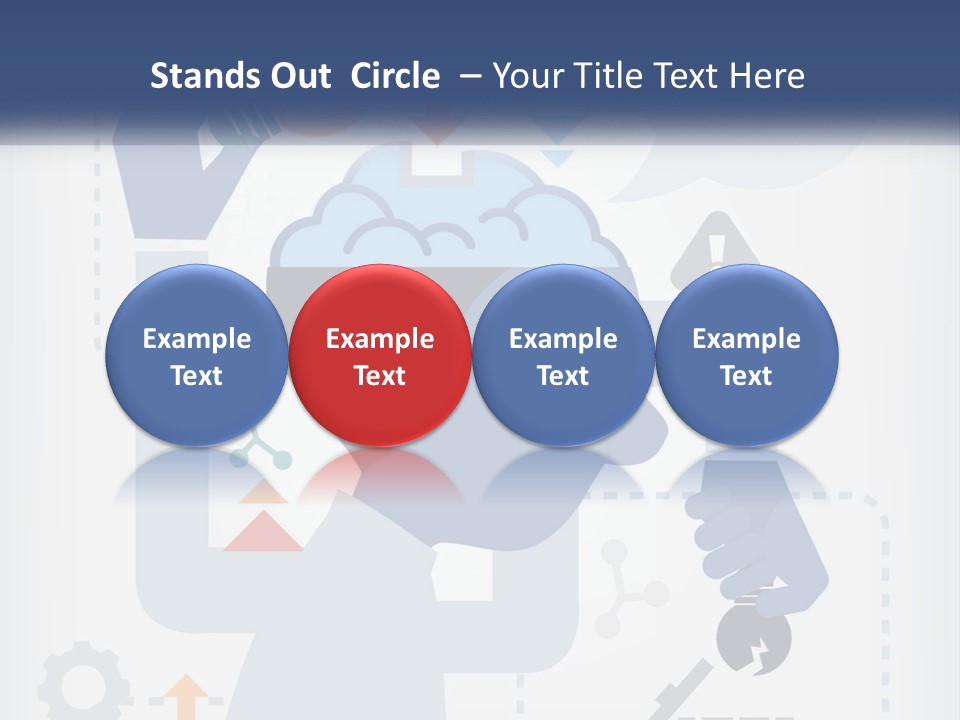 A Man With A Brain On His Head Is Shown In This Powerpoint Presentation PowerPoint Template