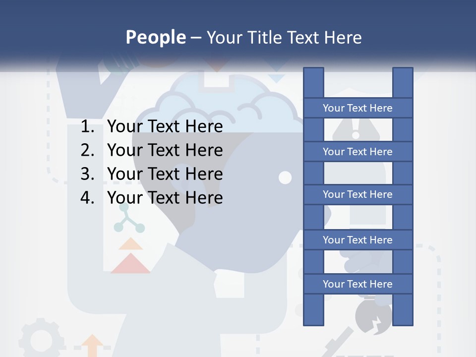 A Man With A Brain On His Head Is Shown In This Powerpoint Presentation PowerPoint Template