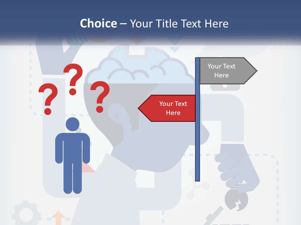 A Man With A Brain On His Head Is Shown In This Powerpoint Presentation PowerPoint Template