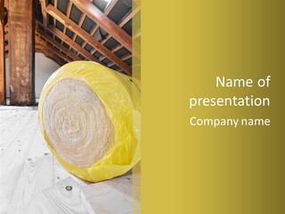 A Yellow Plastic Bag Sitting On Top Of A Wooden Floor PowerPoint Template