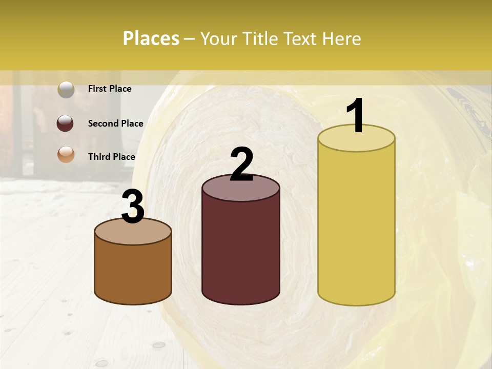 A Yellow Plastic Bag Sitting On Top Of A Wooden Floor PowerPoint Template