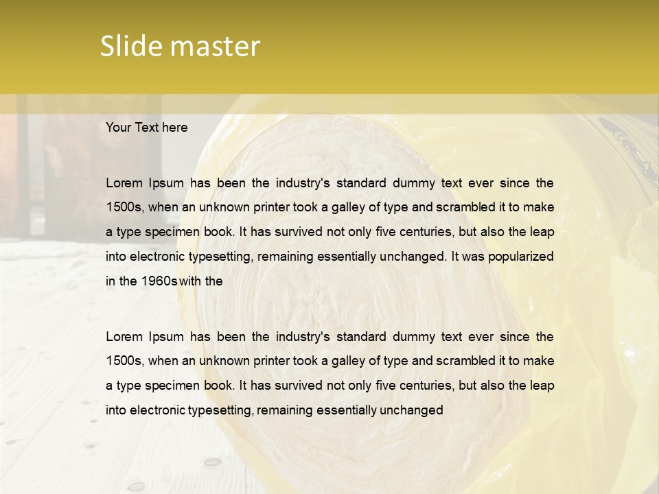 A Yellow Plastic Bag Sitting On Top Of A Wooden Floor PowerPoint Template