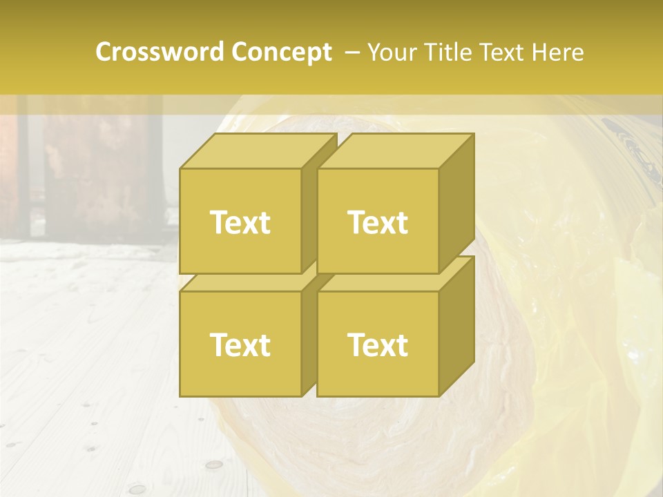 A Yellow Plastic Bag Sitting On Top Of A Wooden Floor PowerPoint Template