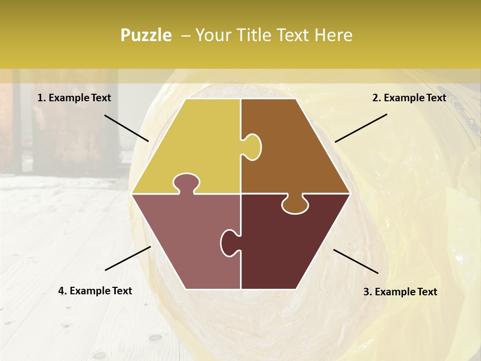 A Yellow Plastic Bag Sitting On Top Of A Wooden Floor PowerPoint Template