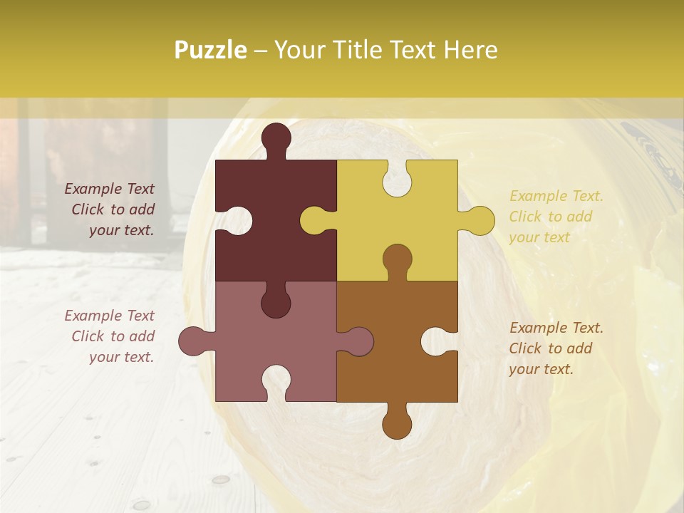 A Yellow Plastic Bag Sitting On Top Of A Wooden Floor PowerPoint Template