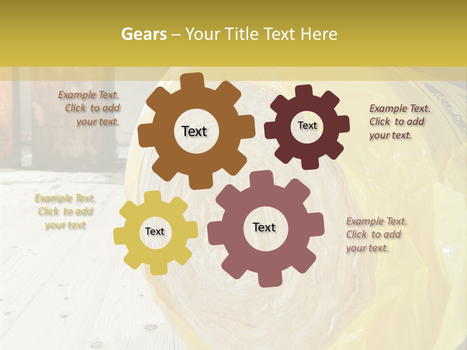 A Yellow Plastic Bag Sitting On Top Of A Wooden Floor PowerPoint Template