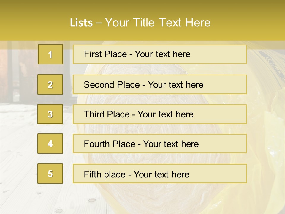 A Yellow Plastic Bag Sitting On Top Of A Wooden Floor PowerPoint Template