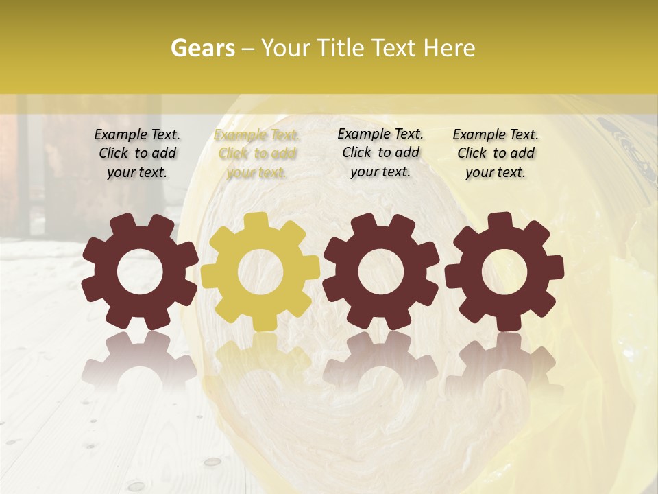 A Yellow Plastic Bag Sitting On Top Of A Wooden Floor PowerPoint Template