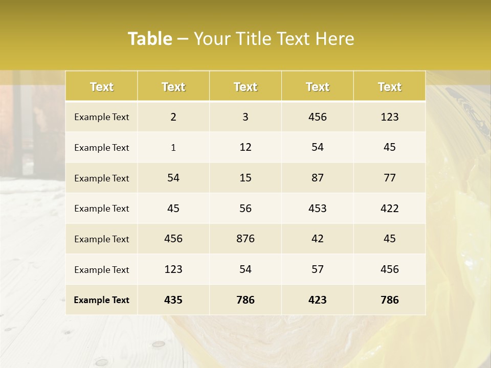 A Yellow Plastic Bag Sitting On Top Of A Wooden Floor PowerPoint Template