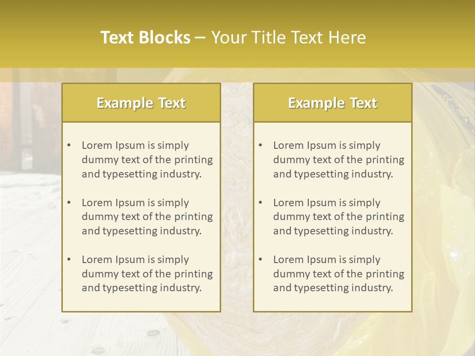 A Yellow Plastic Bag Sitting On Top Of A Wooden Floor PowerPoint Template