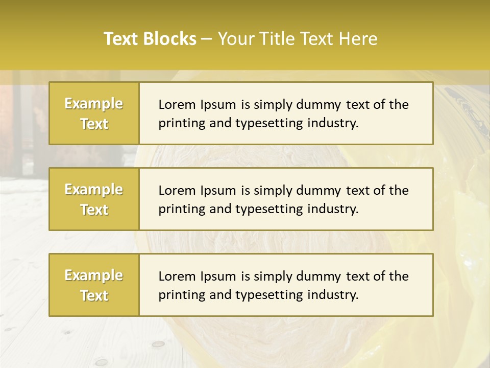 A Yellow Plastic Bag Sitting On Top Of A Wooden Floor PowerPoint Template