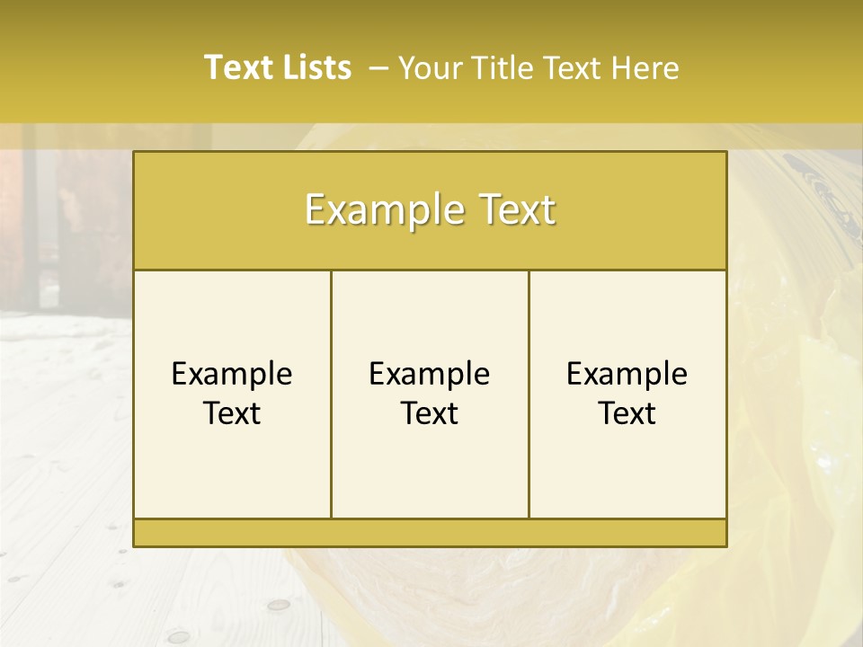 A Yellow Plastic Bag Sitting On Top Of A Wooden Floor PowerPoint Template