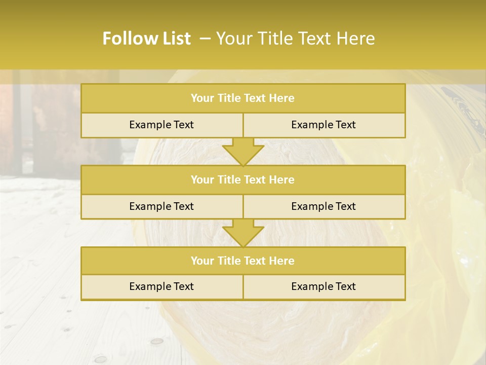 A Yellow Plastic Bag Sitting On Top Of A Wooden Floor PowerPoint Template