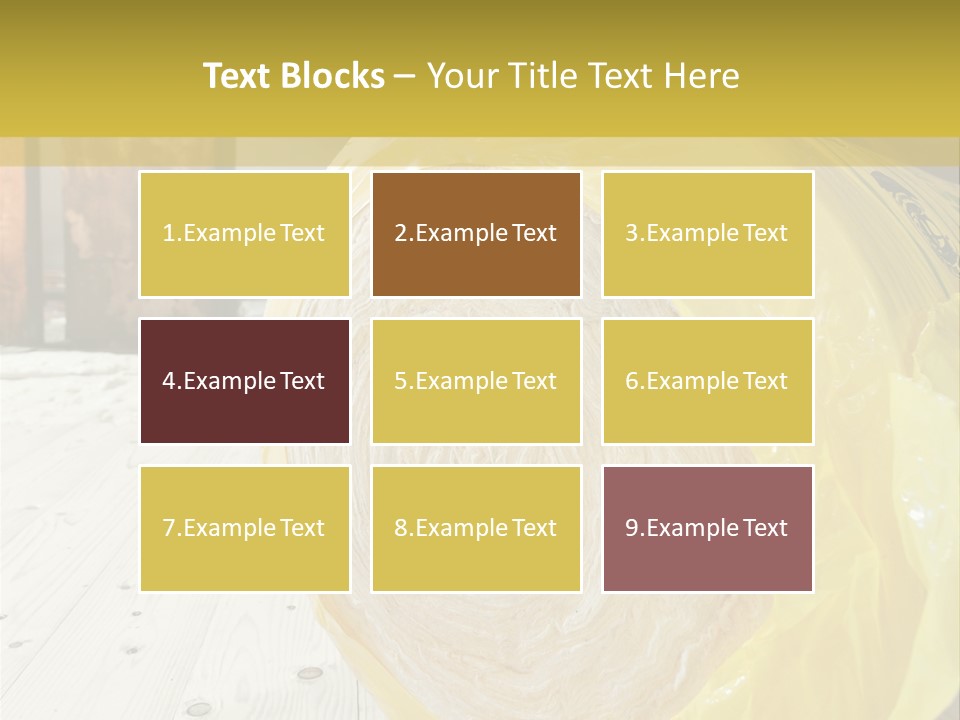 A Yellow Plastic Bag Sitting On Top Of A Wooden Floor PowerPoint Template