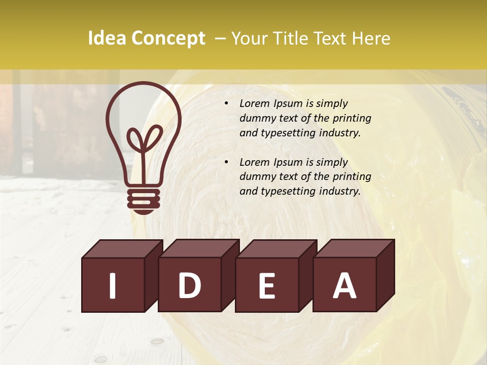 A Yellow Plastic Bag Sitting On Top Of A Wooden Floor PowerPoint Template