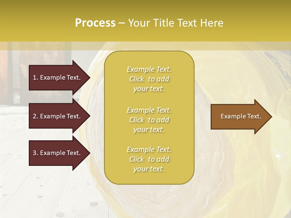 A Yellow Plastic Bag Sitting On Top Of A Wooden Floor PowerPoint Template