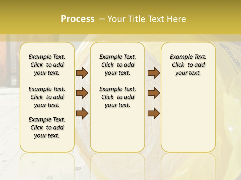 A Yellow Plastic Bag Sitting On Top Of A Wooden Floor PowerPoint Template