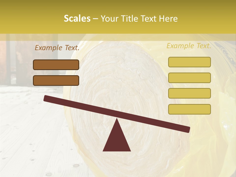 A Yellow Plastic Bag Sitting On Top Of A Wooden Floor PowerPoint Template