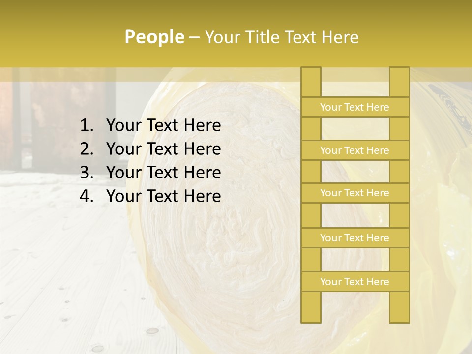 A Yellow Plastic Bag Sitting On Top Of A Wooden Floor PowerPoint Template