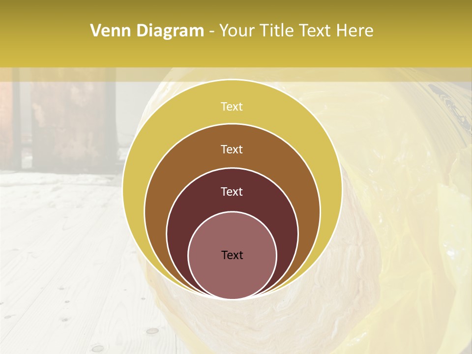 A Yellow Plastic Bag Sitting On Top Of A Wooden Floor PowerPoint Template