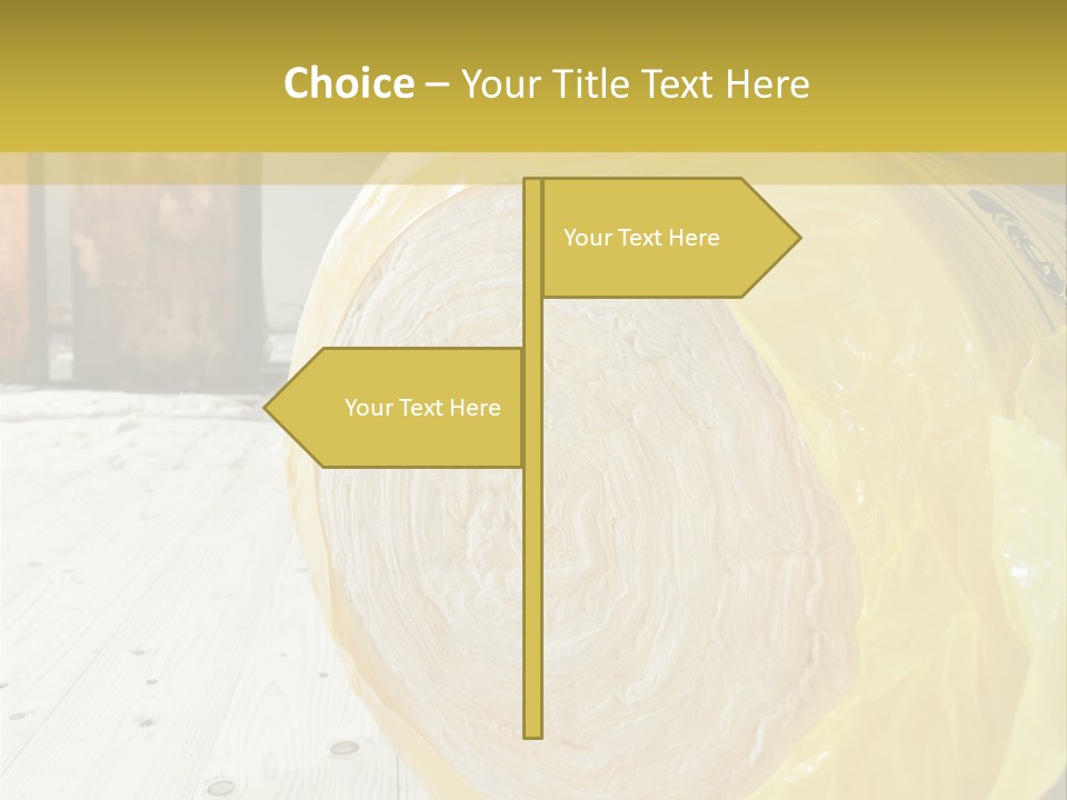 A Yellow Plastic Bag Sitting On Top Of A Wooden Floor PowerPoint Template