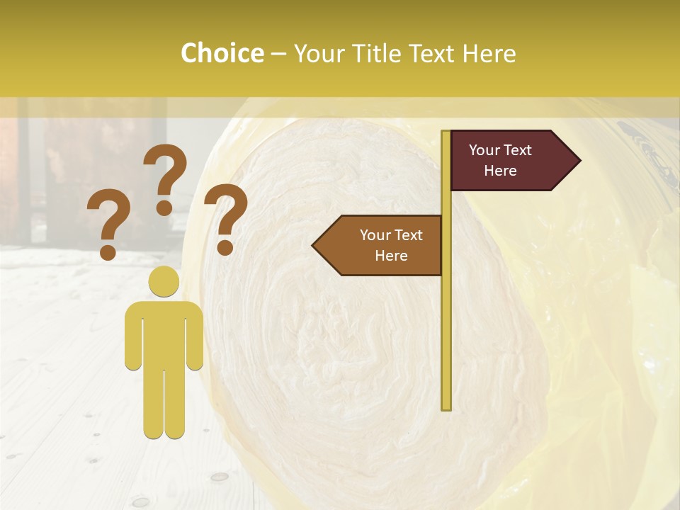 A Yellow Plastic Bag Sitting On Top Of A Wooden Floor PowerPoint Template