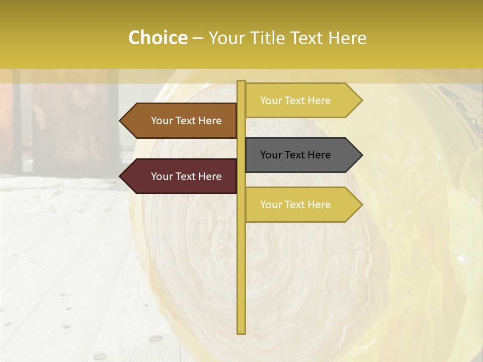 A Yellow Plastic Bag Sitting On Top Of A Wooden Floor PowerPoint Template