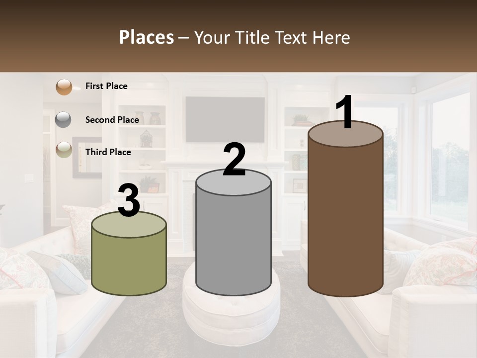 A Living Room Filled With Furniture And A Fire Place PowerPoint Template