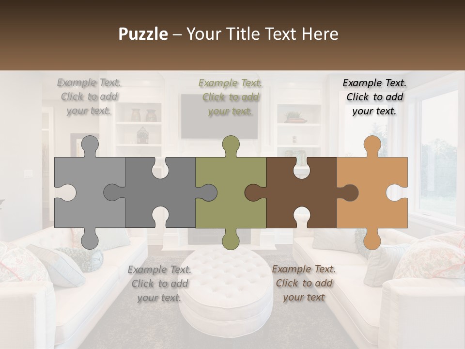 A Living Room Filled With Furniture And A Fire Place PowerPoint Template