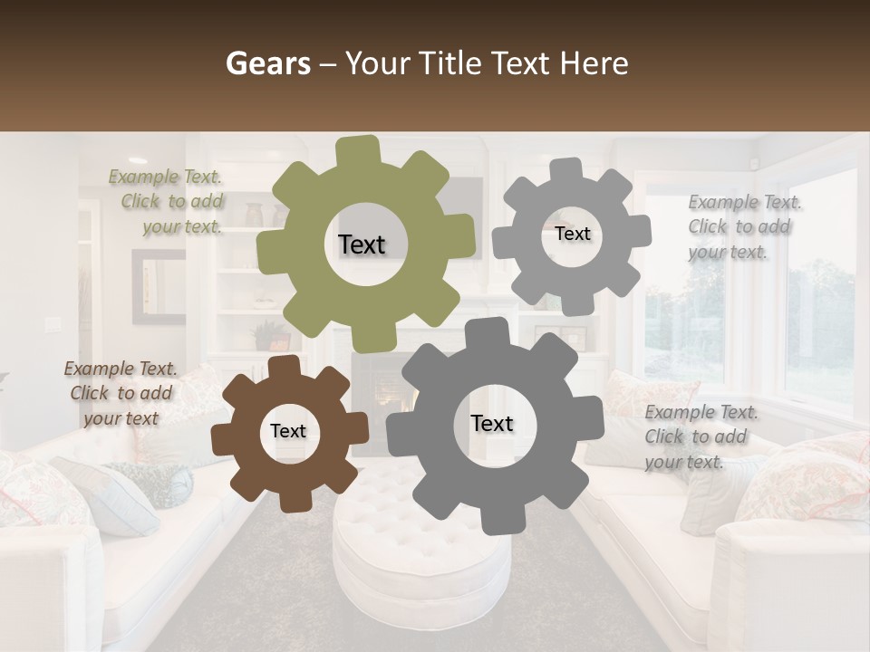 A Living Room Filled With Furniture And A Fire Place PowerPoint Template