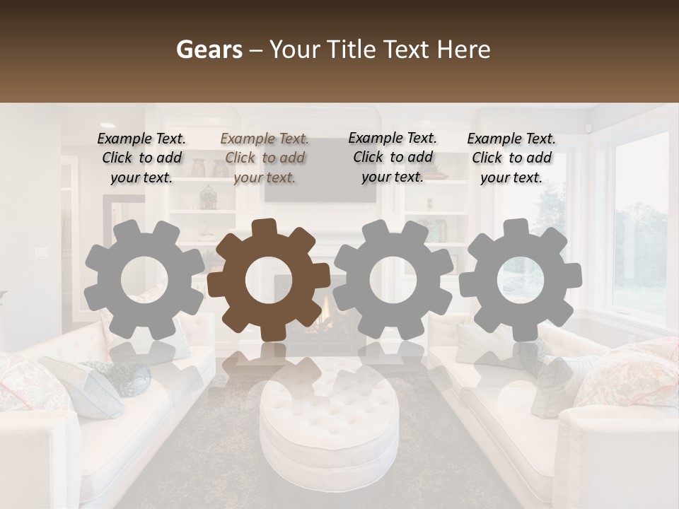 A Living Room Filled With Furniture And A Fire Place PowerPoint Template