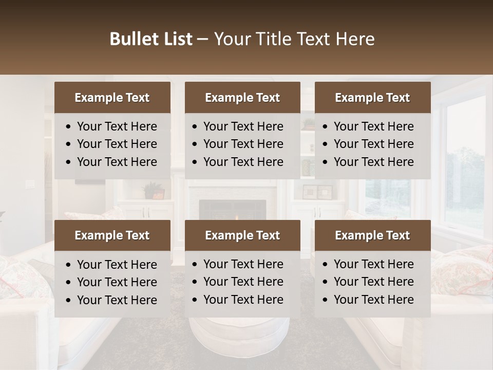 A Living Room Filled With Furniture And A Fire Place PowerPoint Template