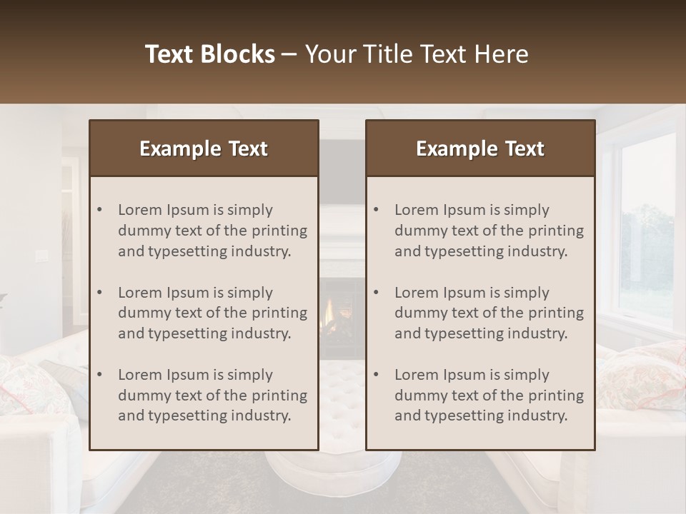 A Living Room Filled With Furniture And A Fire Place PowerPoint Template