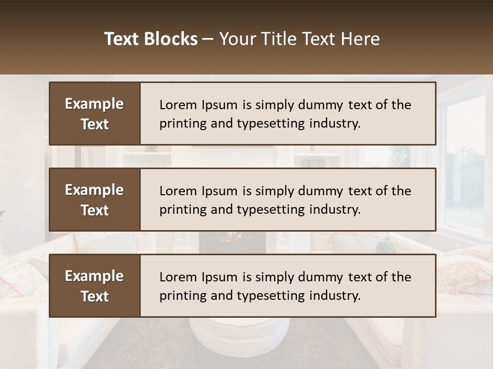 A Living Room Filled With Furniture And A Fire Place PowerPoint Template