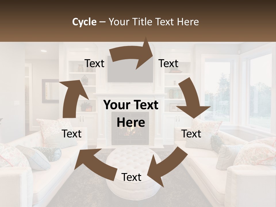 A Living Room Filled With Furniture And A Fire Place PowerPoint Template