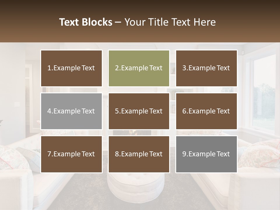 A Living Room Filled With Furniture And A Fire Place PowerPoint Template