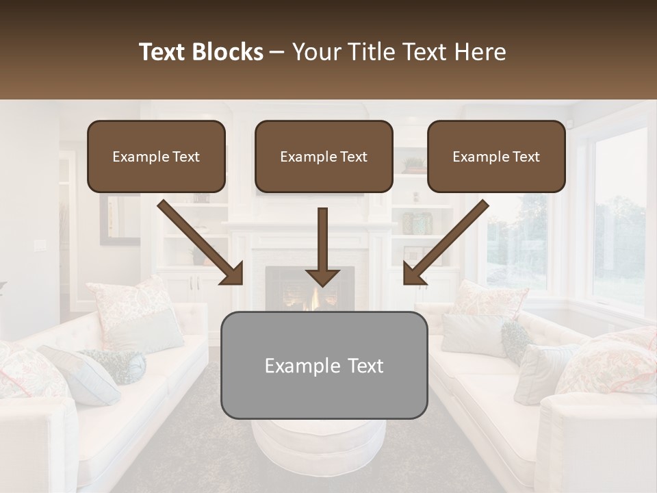 A Living Room Filled With Furniture And A Fire Place PowerPoint Template