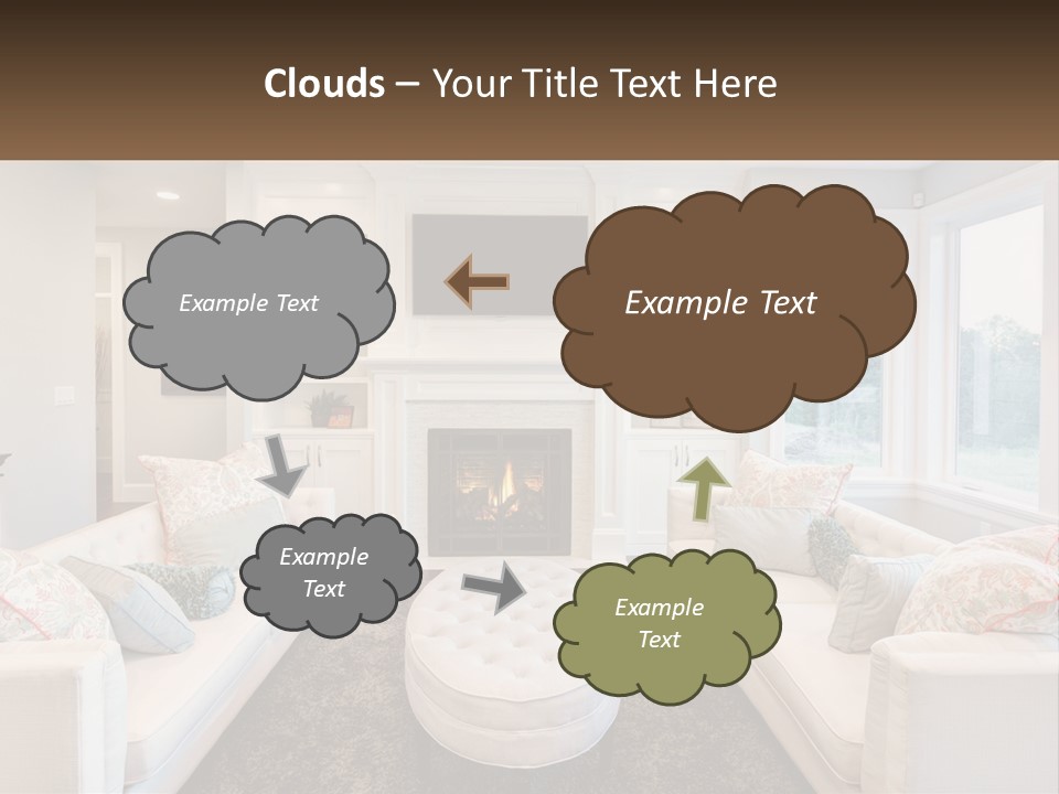 A Living Room Filled With Furniture And A Fire Place PowerPoint Template