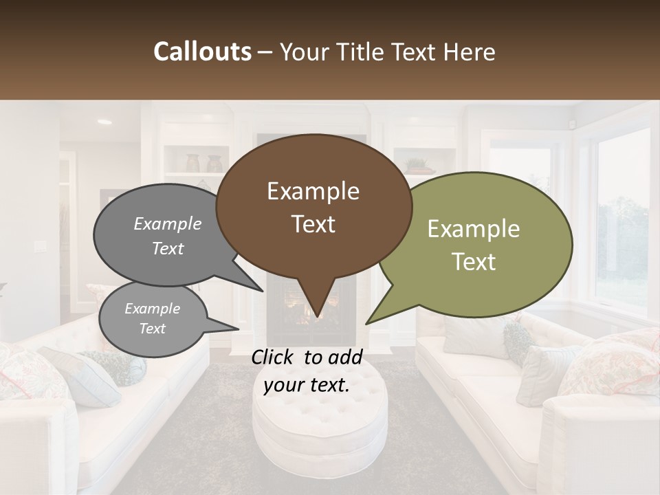 A Living Room Filled With Furniture And A Fire Place PowerPoint Template