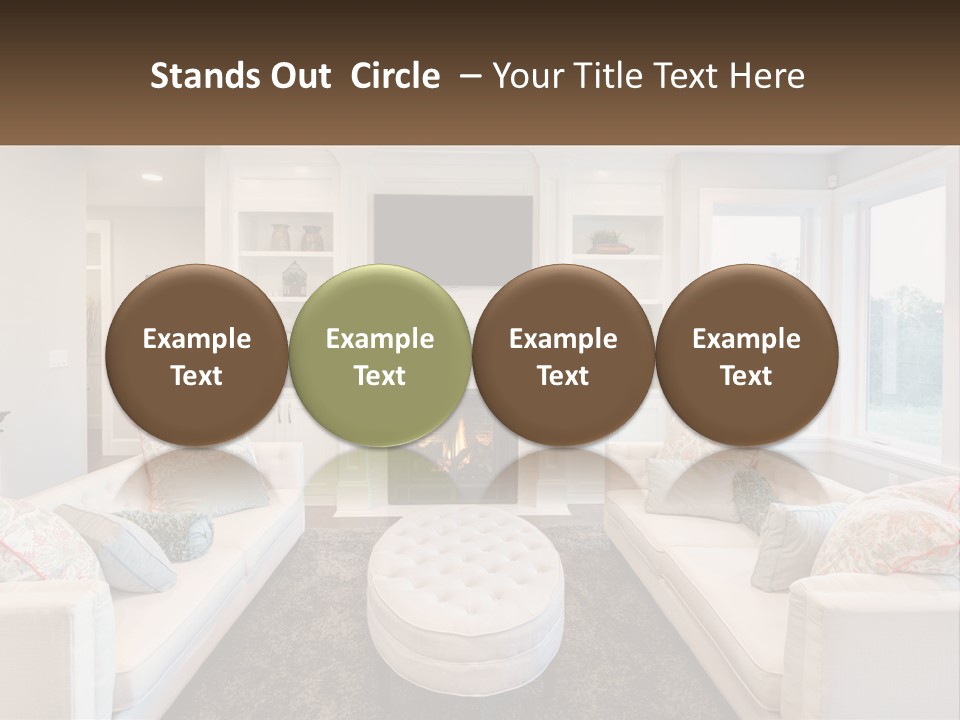 A Living Room Filled With Furniture And A Fire Place PowerPoint Template