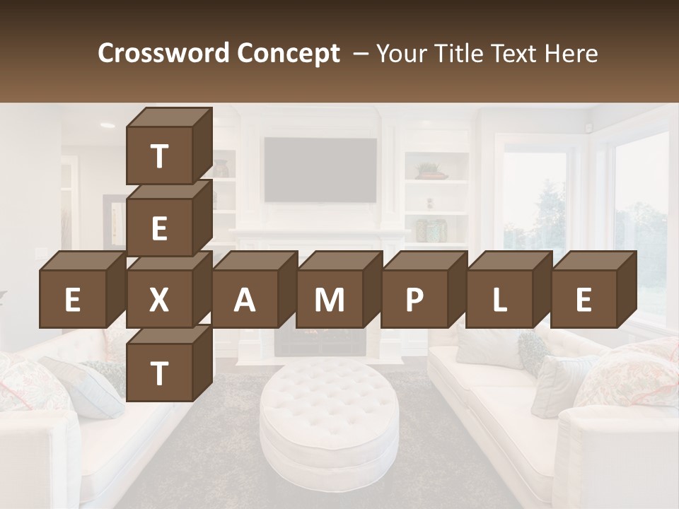 A Living Room Filled With Furniture And A Fire Place PowerPoint Template