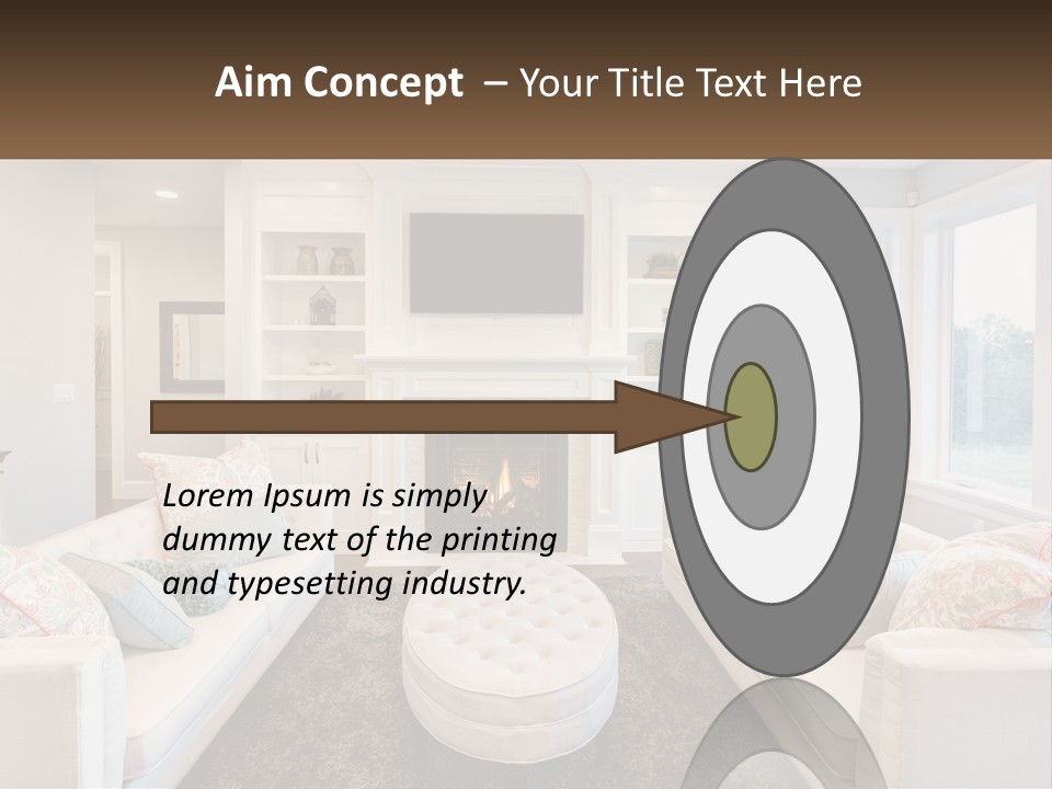 A Living Room Filled With Furniture And A Fire Place PowerPoint Template