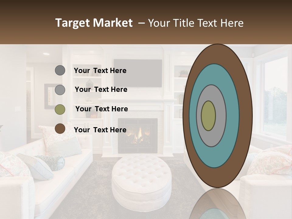 A Living Room Filled With Furniture And A Fire Place PowerPoint Template