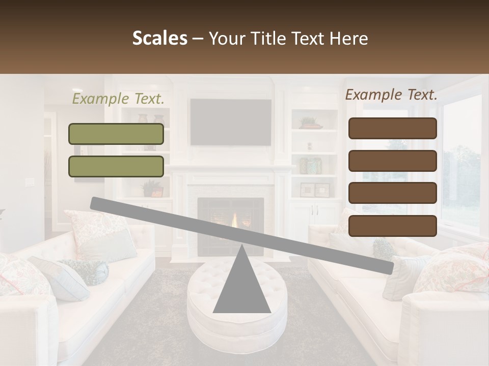 A Living Room Filled With Furniture And A Fire Place PowerPoint Template