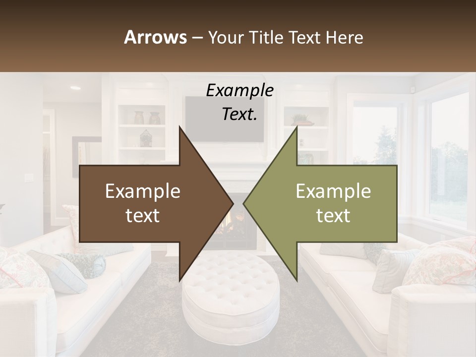 A Living Room Filled With Furniture And A Fire Place PowerPoint Template