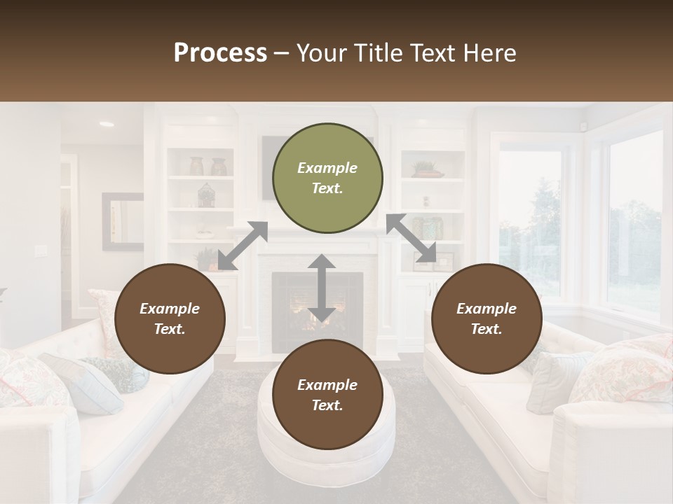 A Living Room Filled With Furniture And A Fire Place PowerPoint Template