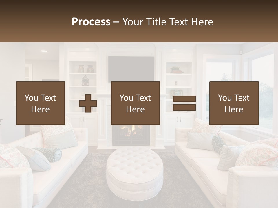 A Living Room Filled With Furniture And A Fire Place PowerPoint Template