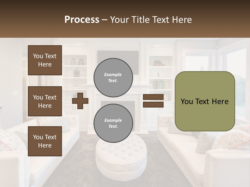 A Living Room Filled With Furniture And A Fire Place PowerPoint Template